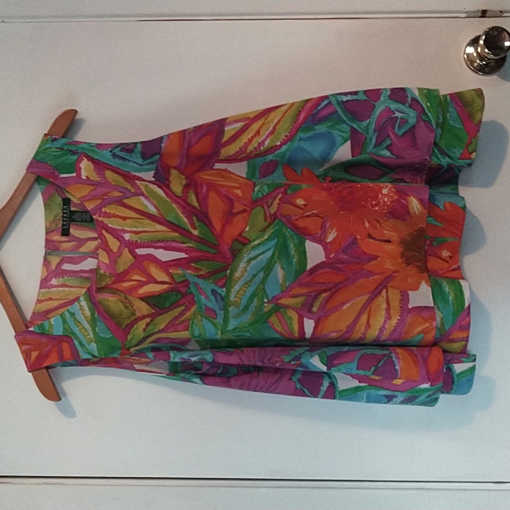 Lauren by Ralph Lauren Multi Color Sleeveless Top, Size Extra Large, Gently Used